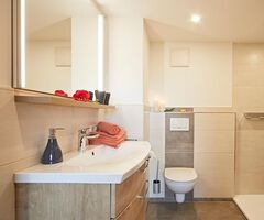 Badezimmer der Ferienwohnung Grüntenblick